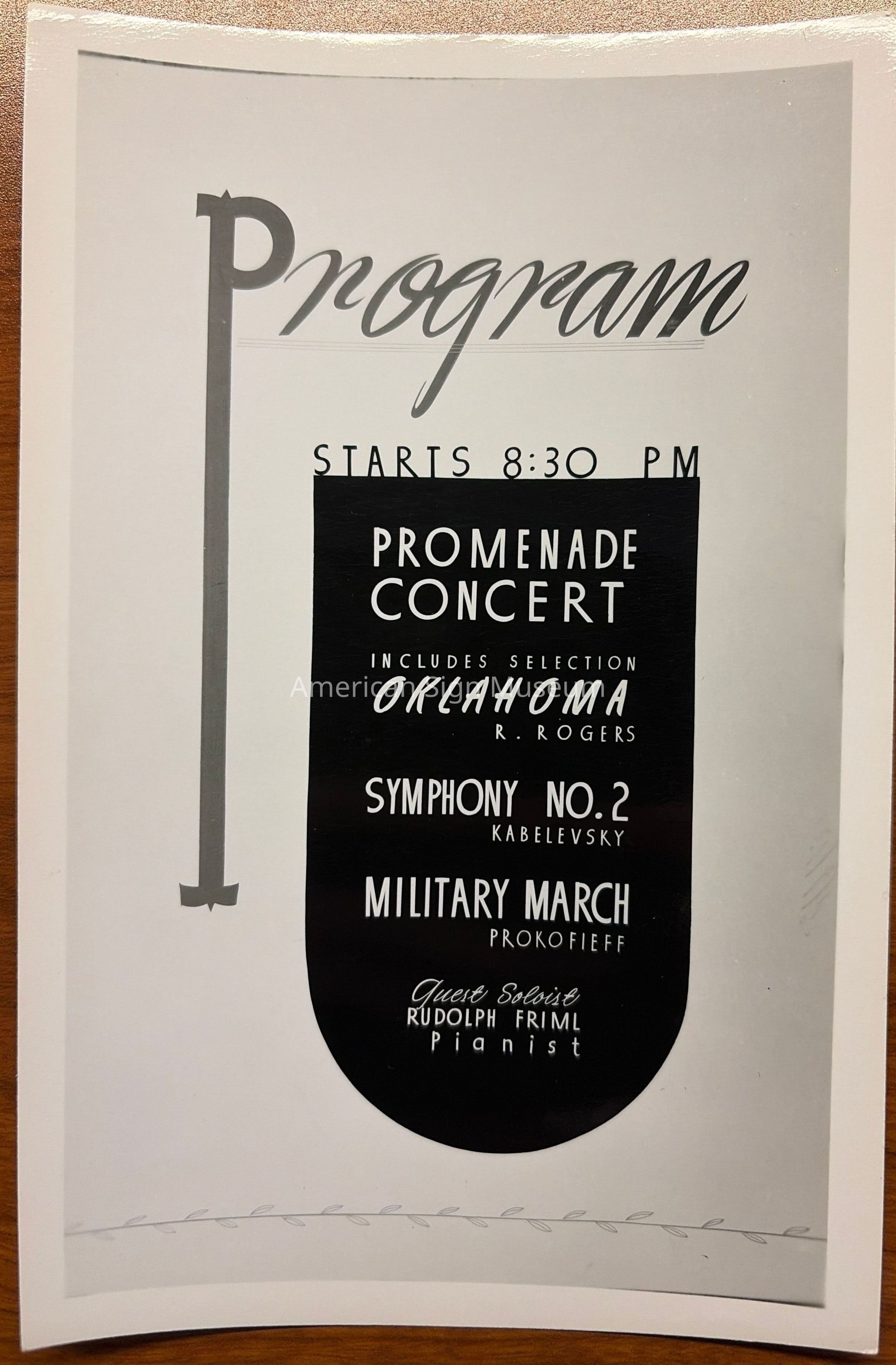 Promenade Concert Show Card Photograph picture number 1