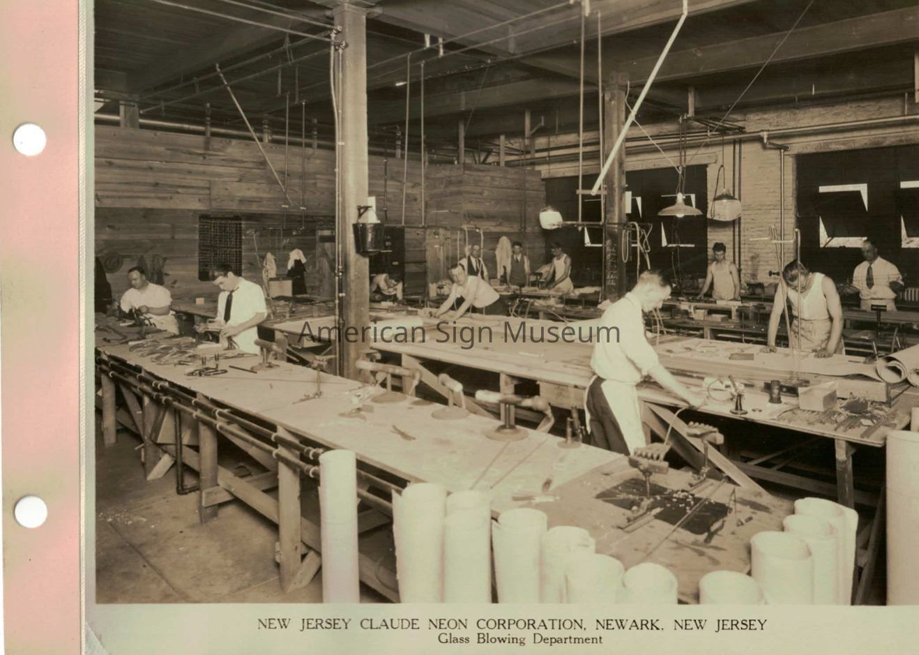 Claude Neon Corp. Newark NJ Glass Department Photograph picture number 1