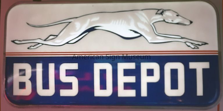 Greyhound Bus Depot Double-Faced Plastic Sign picture number 1