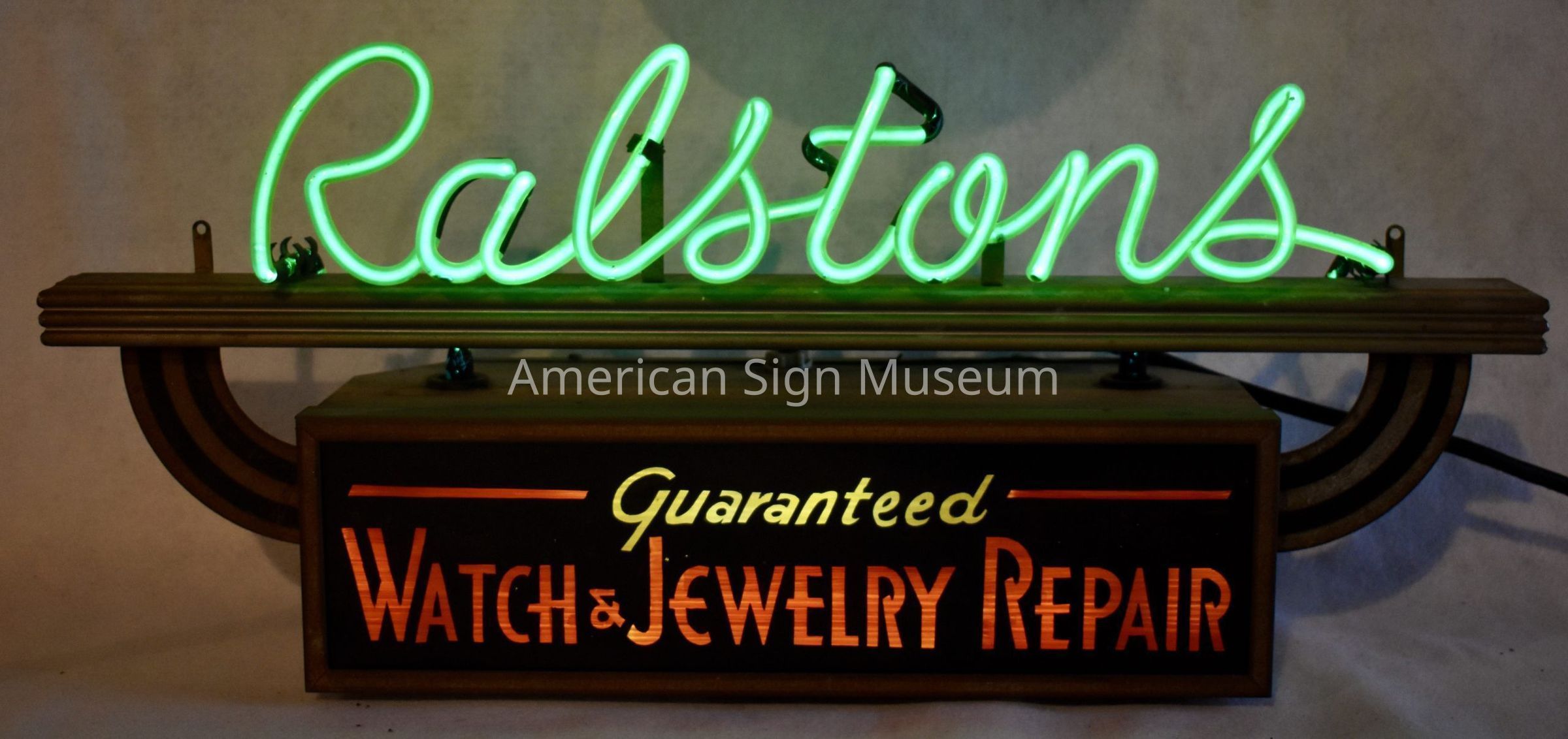Ralston's Watch & Jewelry Repair Internally Illuminated Point-of-Purchase POP Neon Sign picture number 1