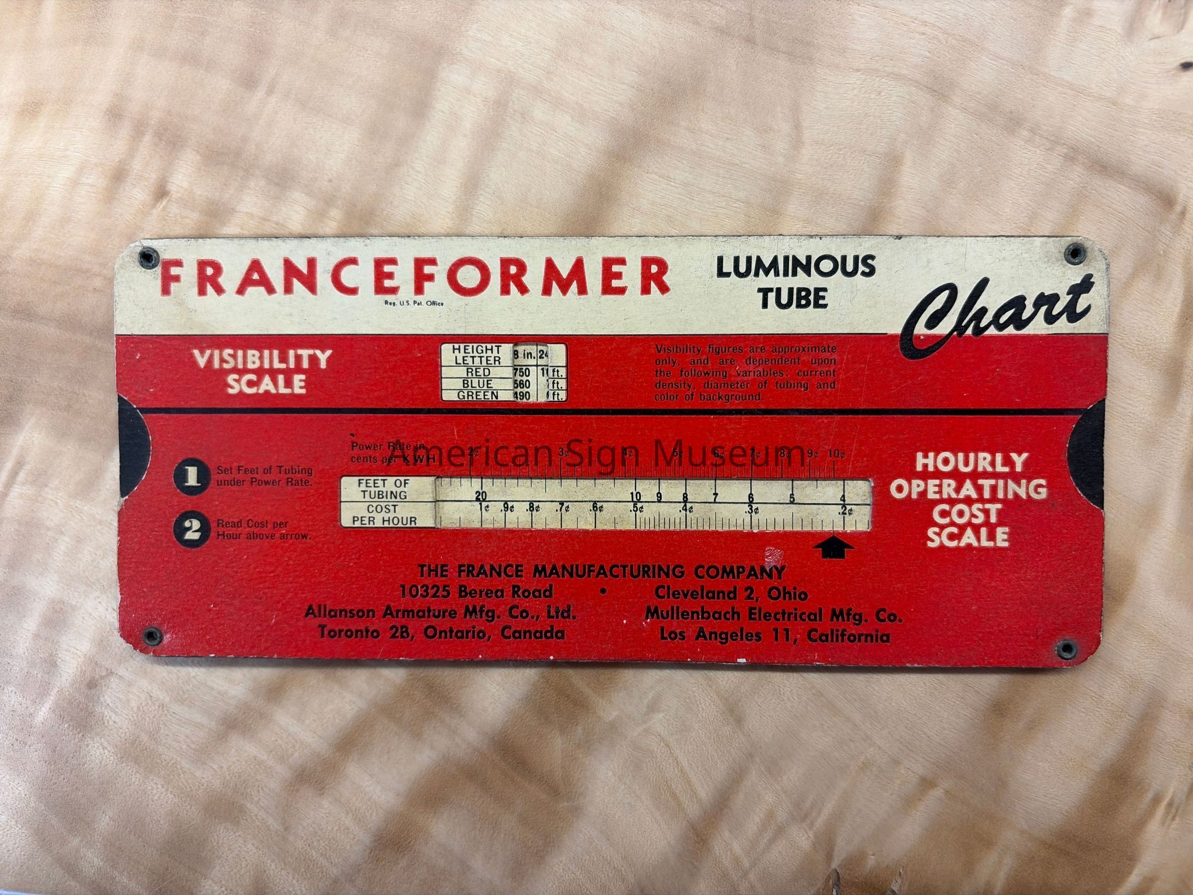 Franceformer Luminous Tube Chart picture number 1