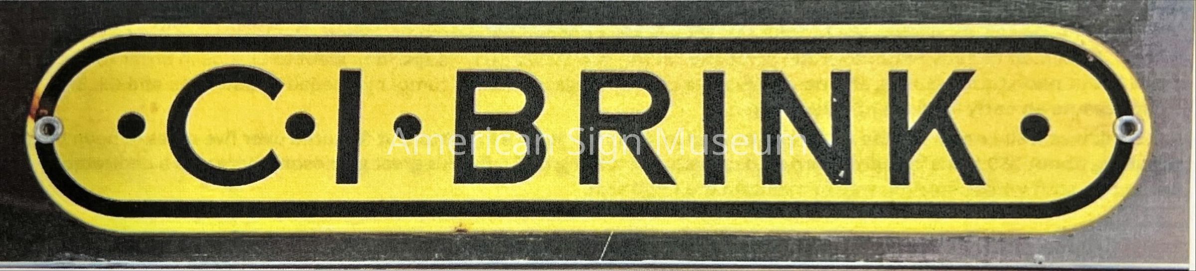C.I. Brink Sign Tag picture number 1