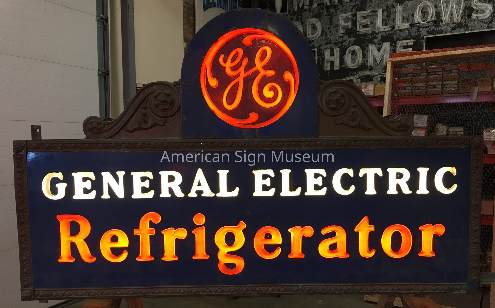 General Electric Refrigerator Opal Glass Sign picture number 1