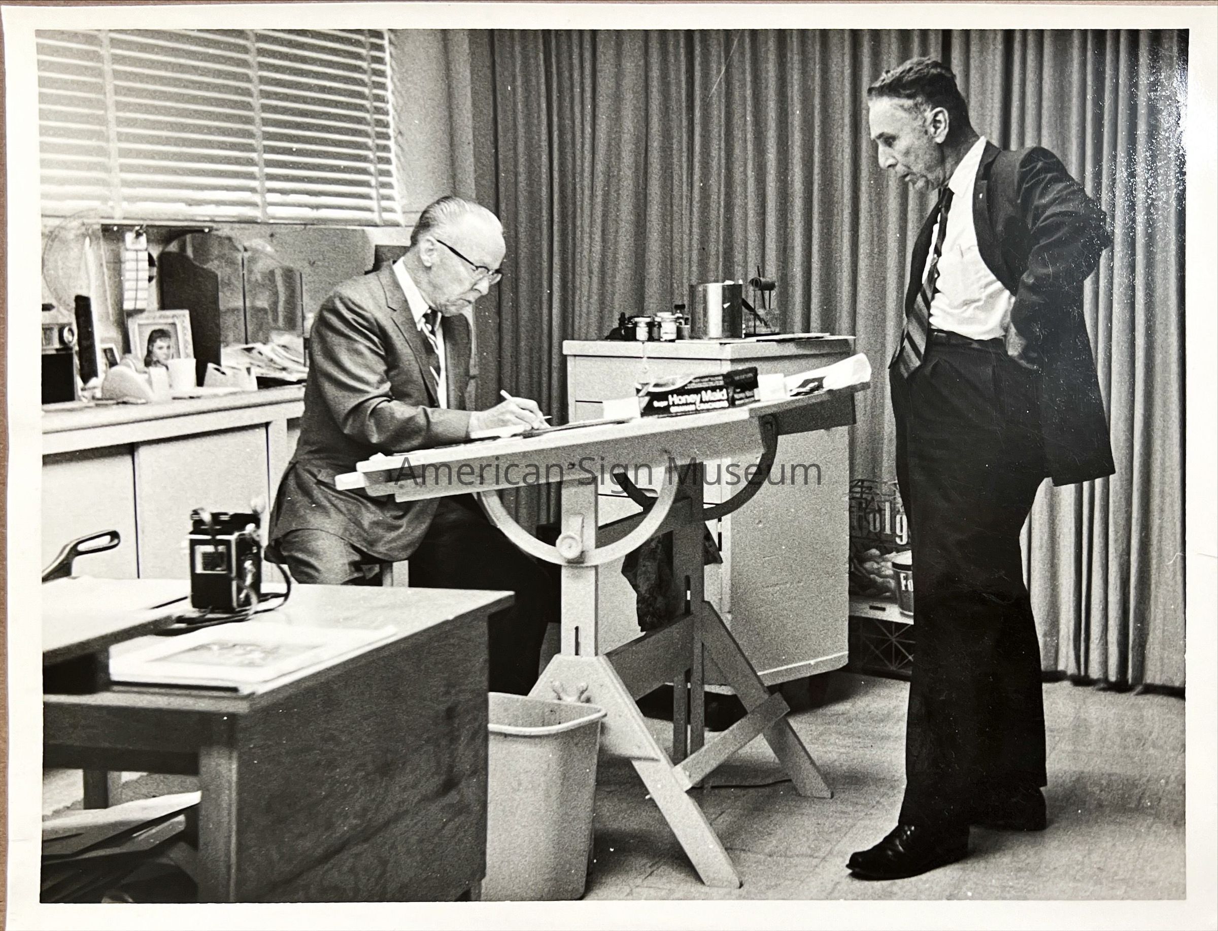 Frank Page at Drawing Table - Photograph picture number 1