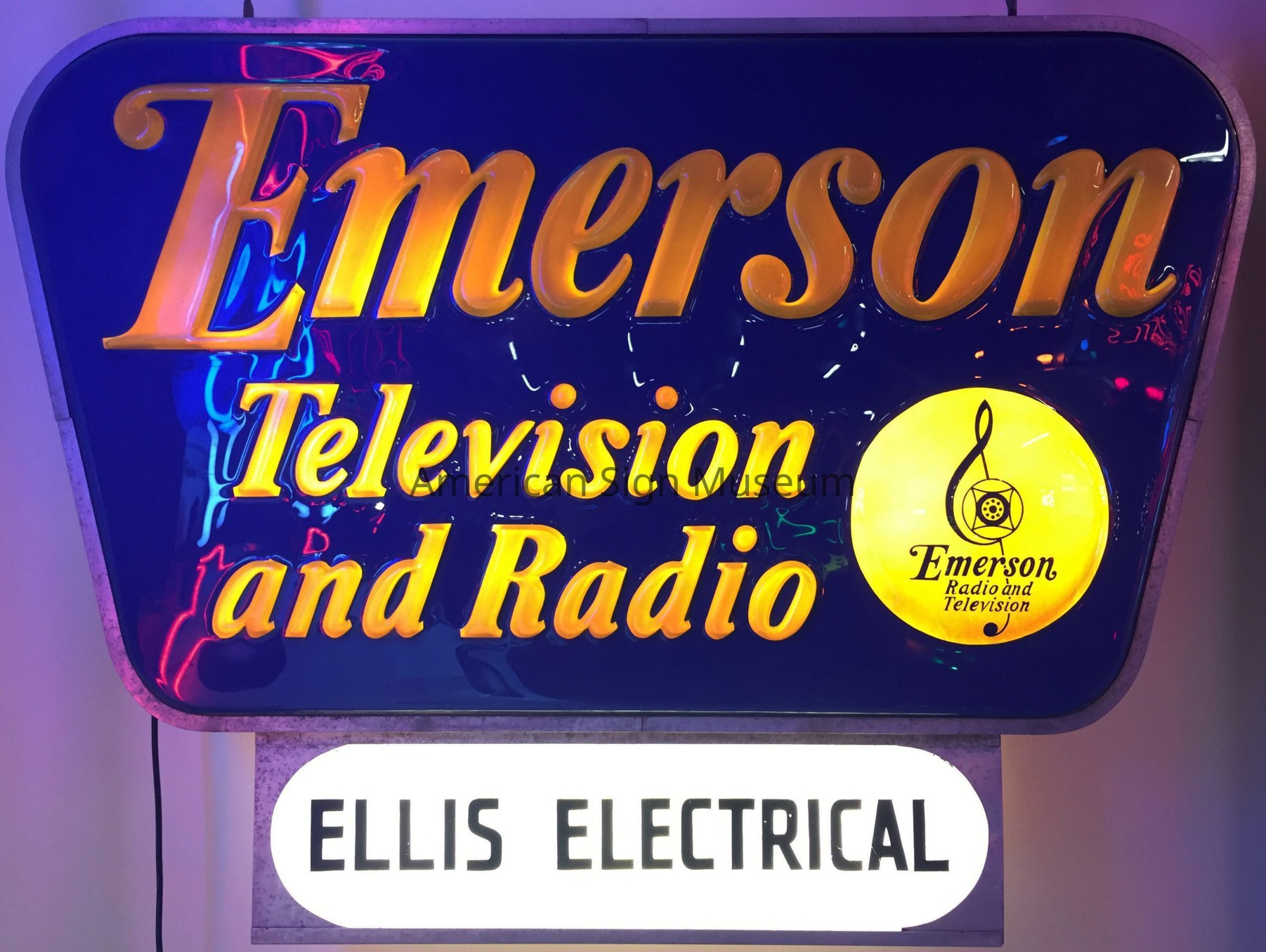 Ellis Electrical - Emerson Television & Radio Internally Illuminated Plastic Sign picture number 1