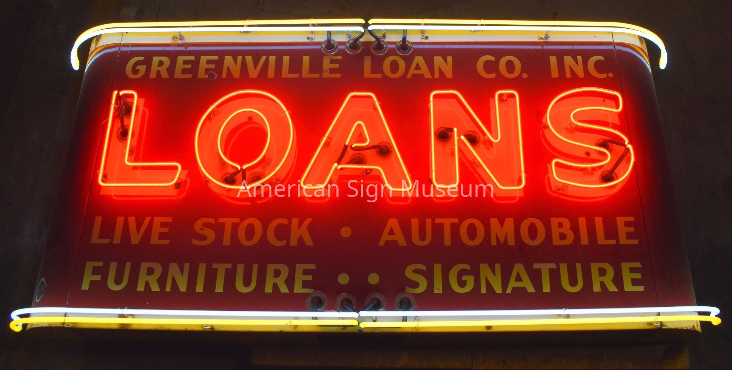 Greenville LOANS Porcelain Enamel & Neon Sign picture number 1