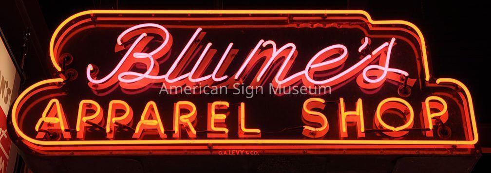 Blume's Apparel Shop Porcelain Enamel and Neon Sign picture number 1