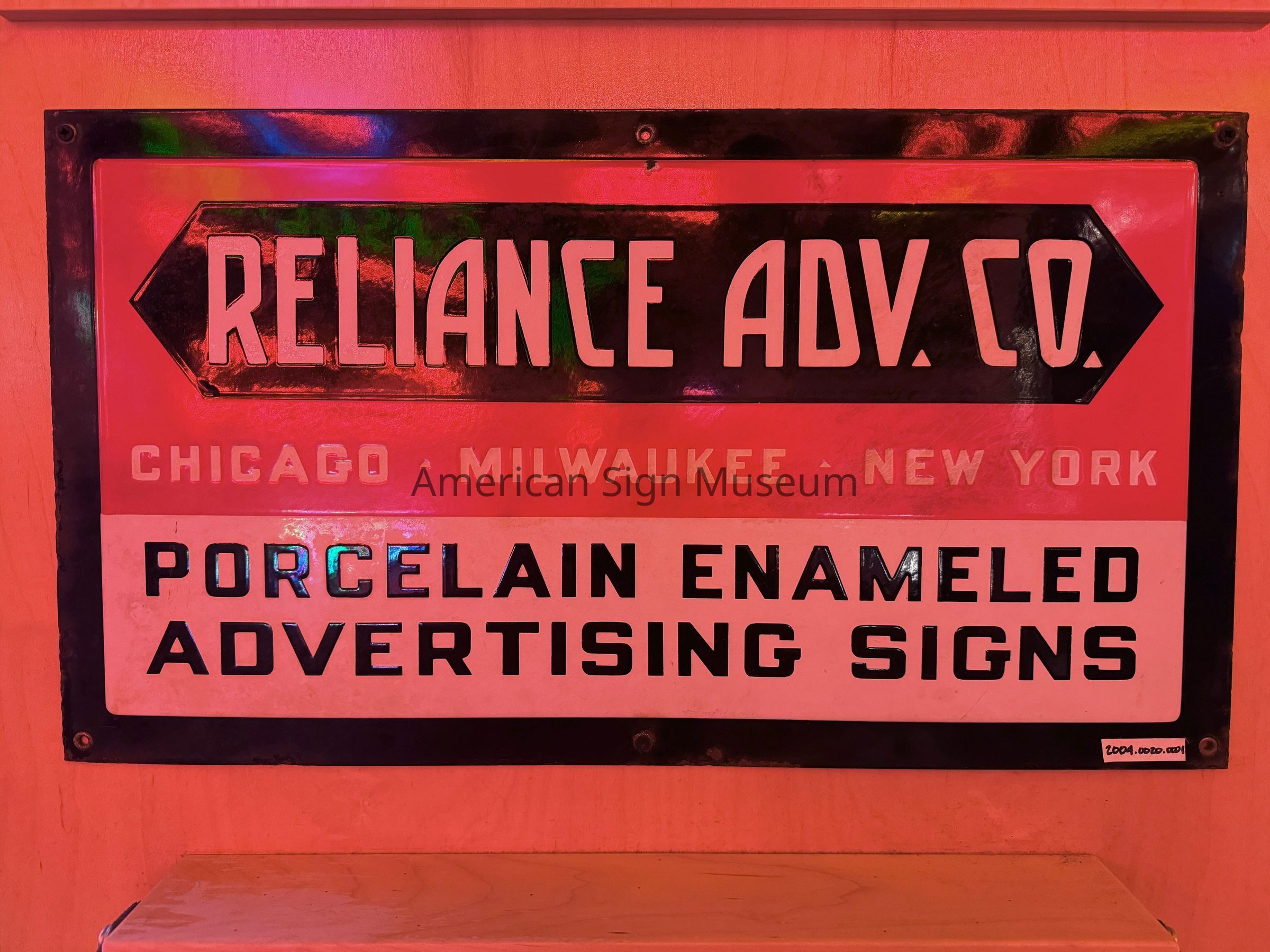 Reliance Advertising Company Porcelain Enamel Sign Tag picture number 1