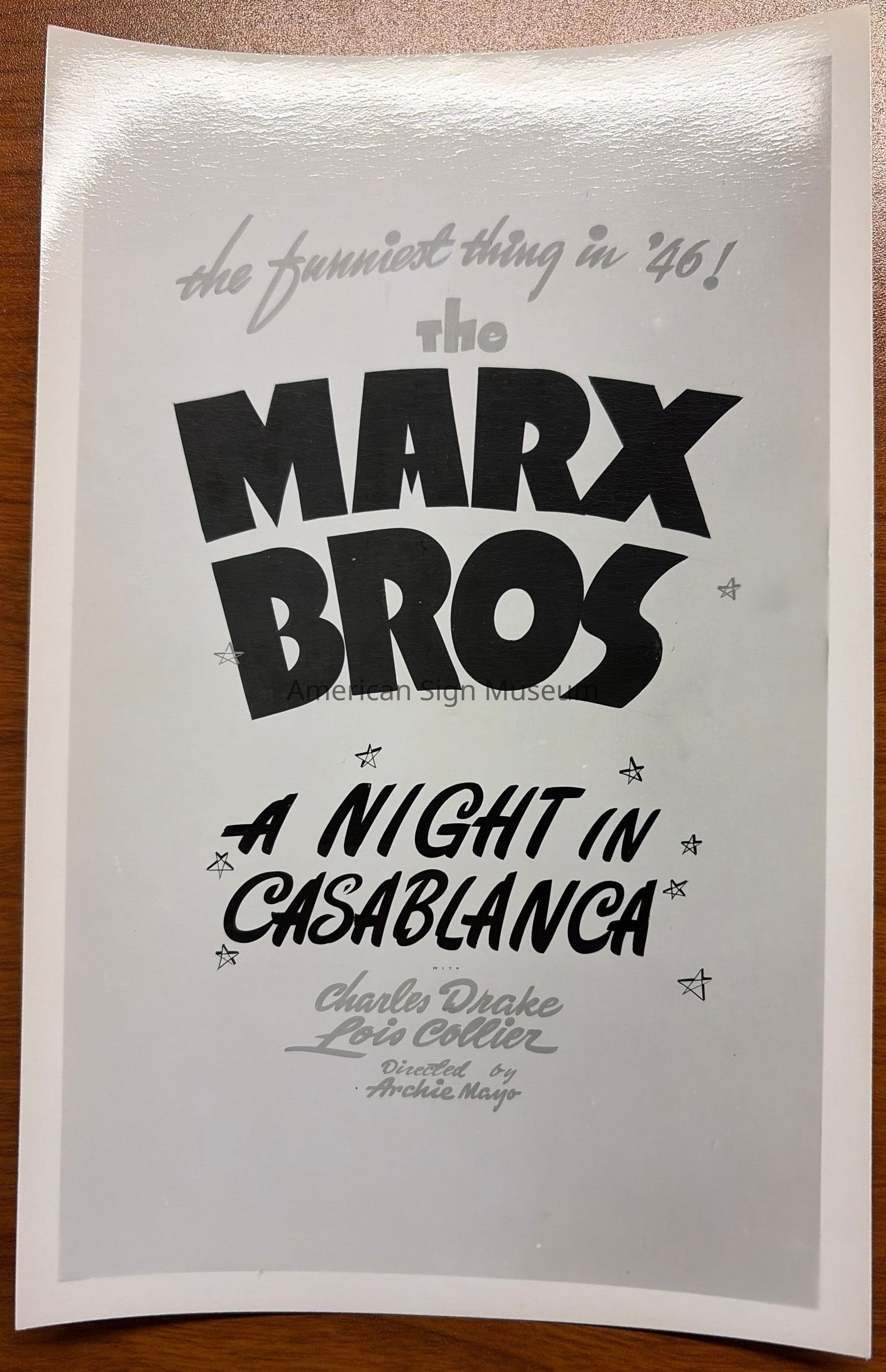 A Night in Casablanca Show Card Photograph picture number 1