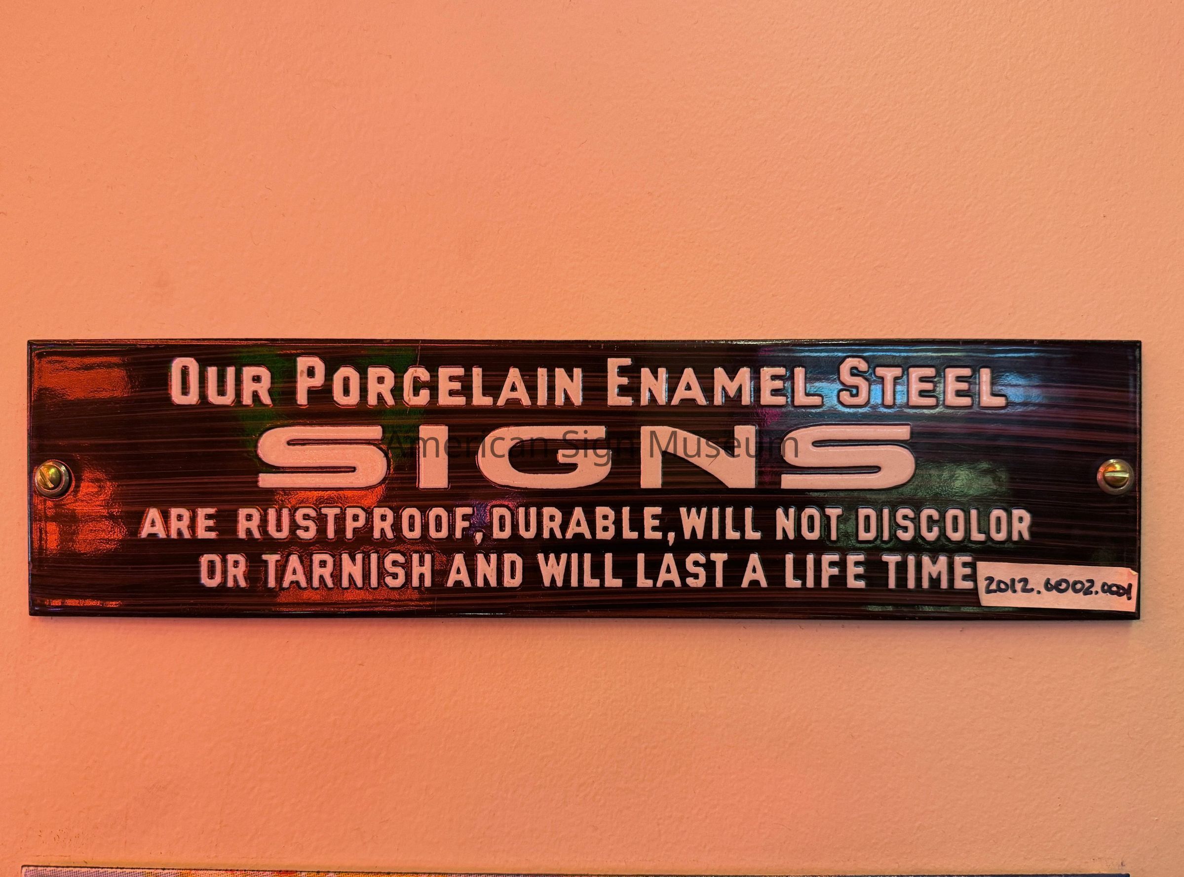 Porcelain Enamel Company Sign Tag picture number 1