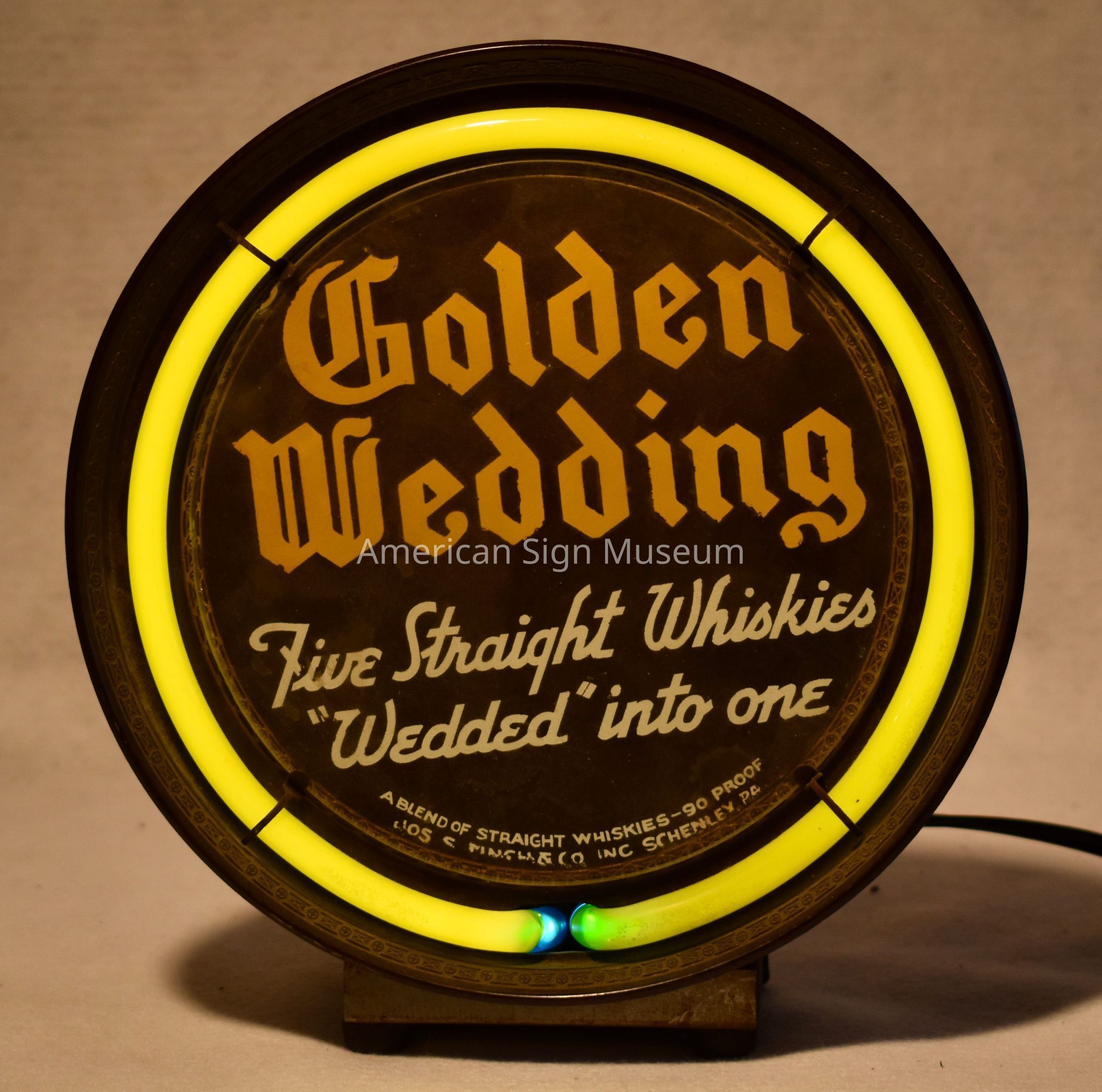 Golden Wedding Bartop Neon & Glass Sign picture number 1