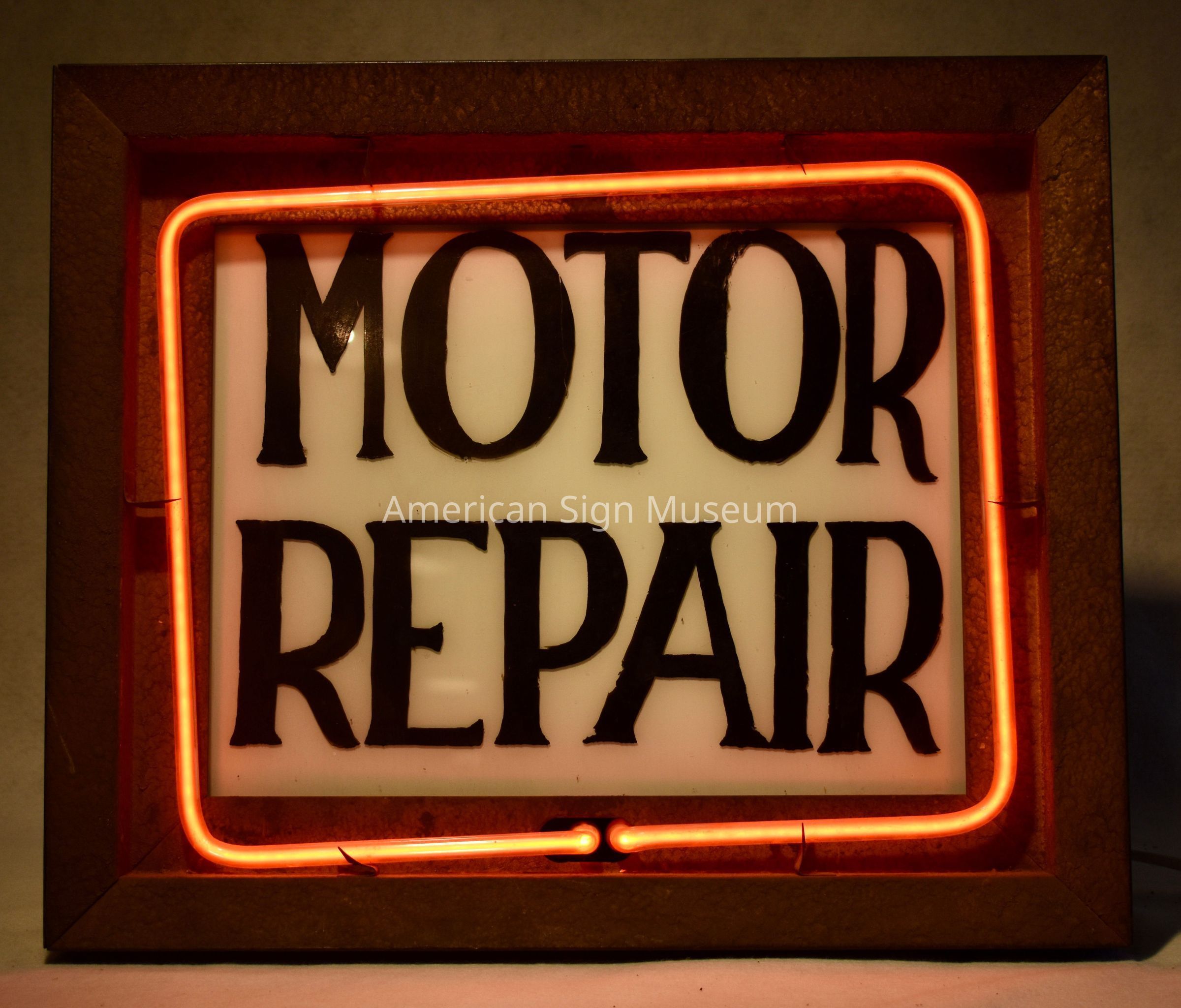 Motor Repair Glass-Faced Metal & Neon Sign picture number 1