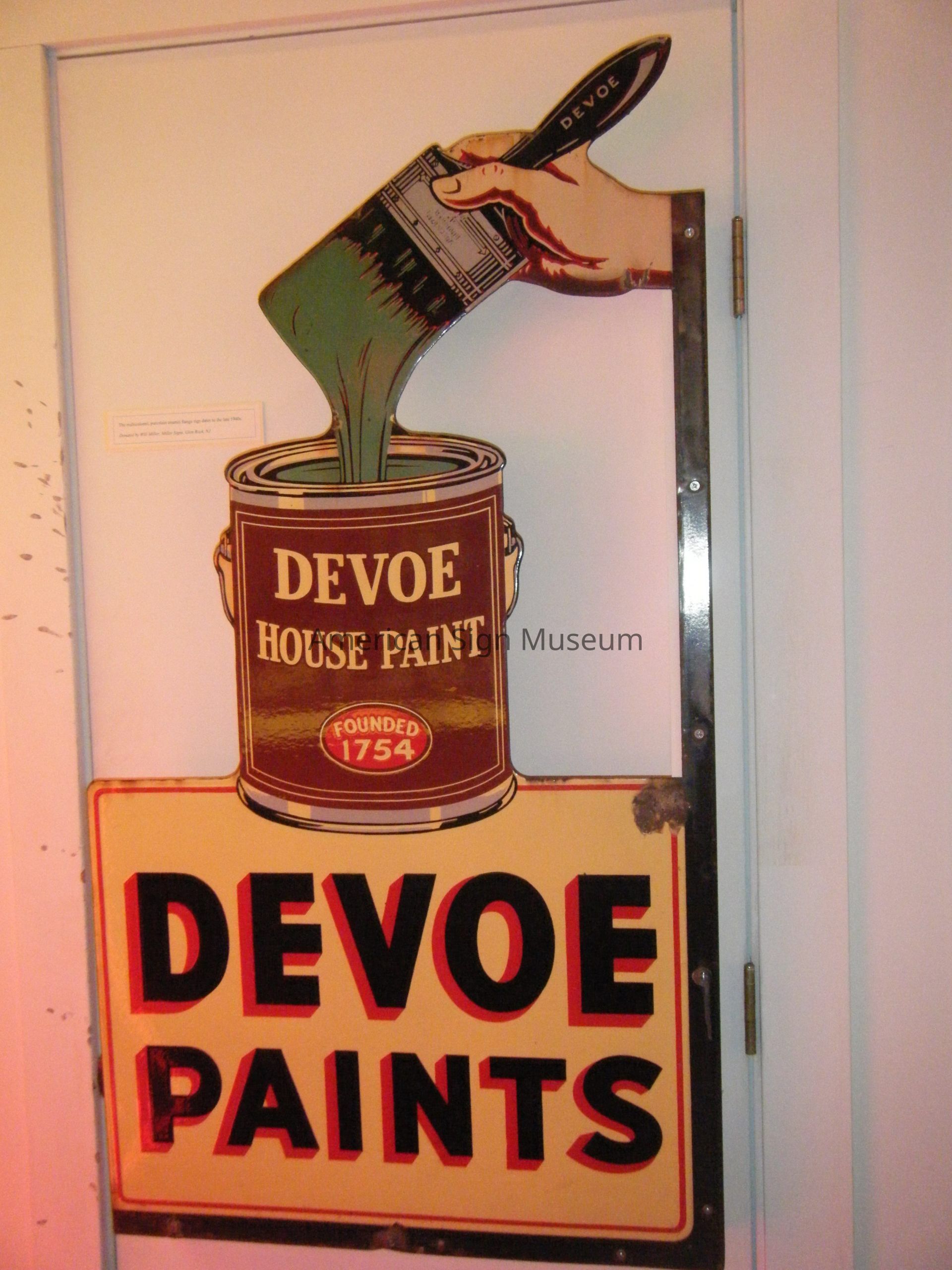 Devoe Paints Double-Faced Porcelain Enamel Sign picture number 1