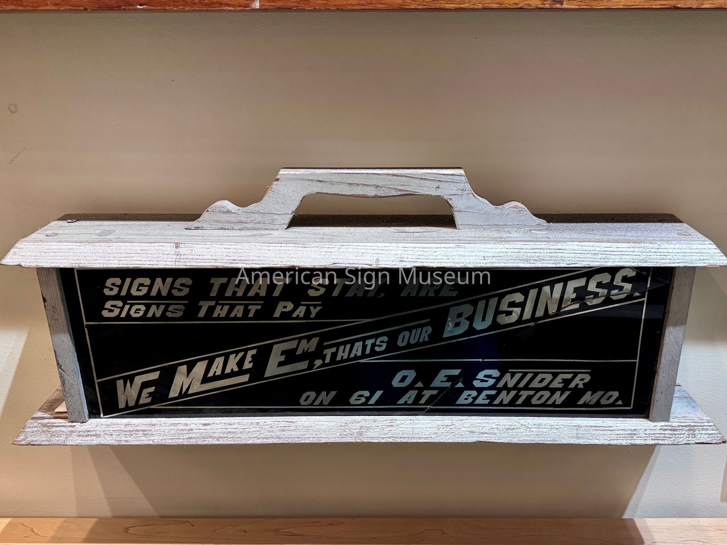 O.E. Snider Wood & Glass Portable Sign picture number 1