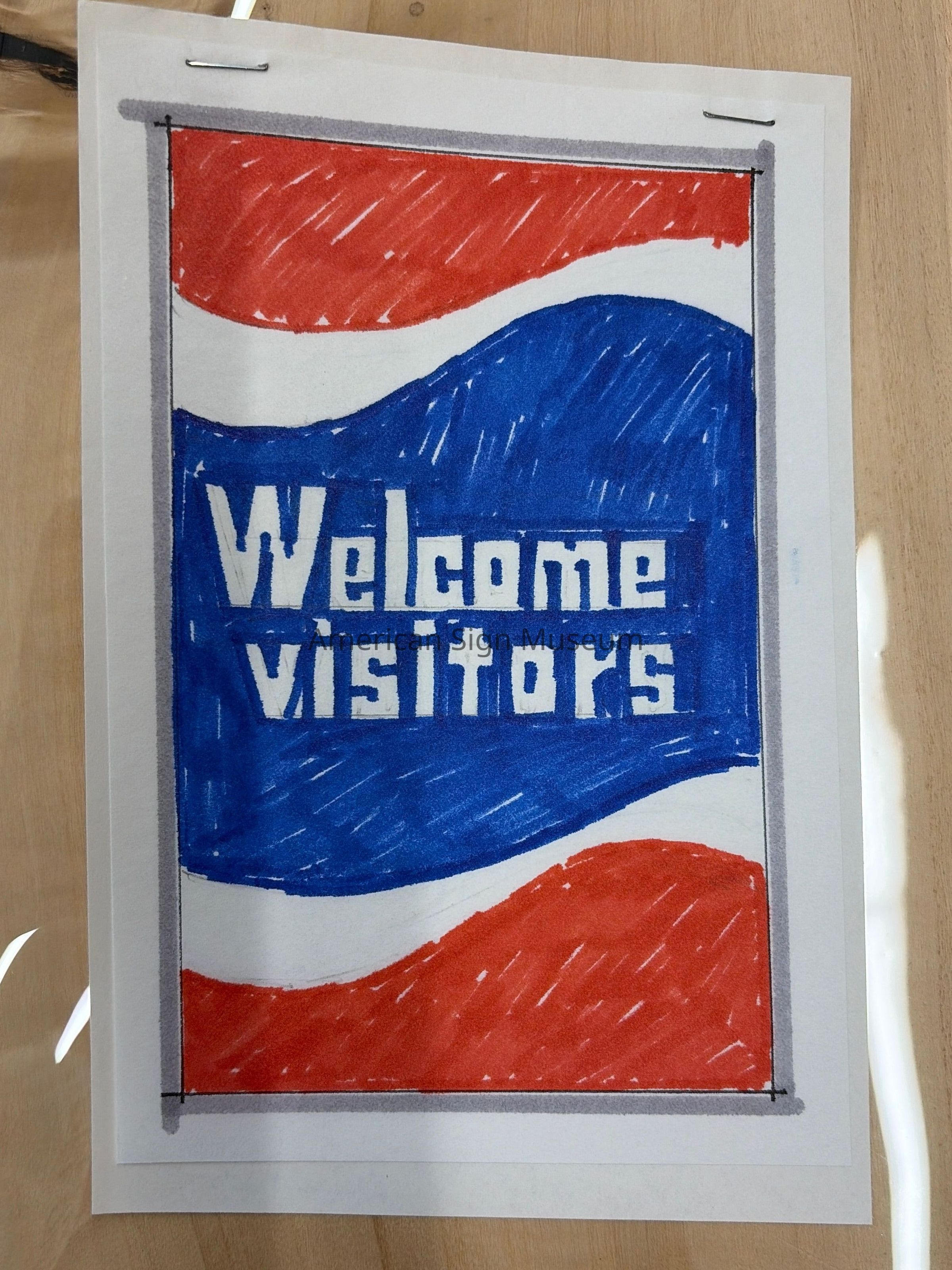 DNC Welcome Flag 1980 - Sketch picture number 1