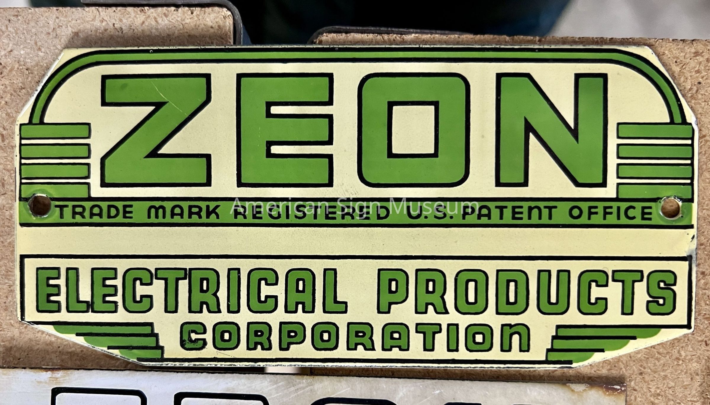 Zeon-Electric Products Porcelain Sign Tag picture number 1