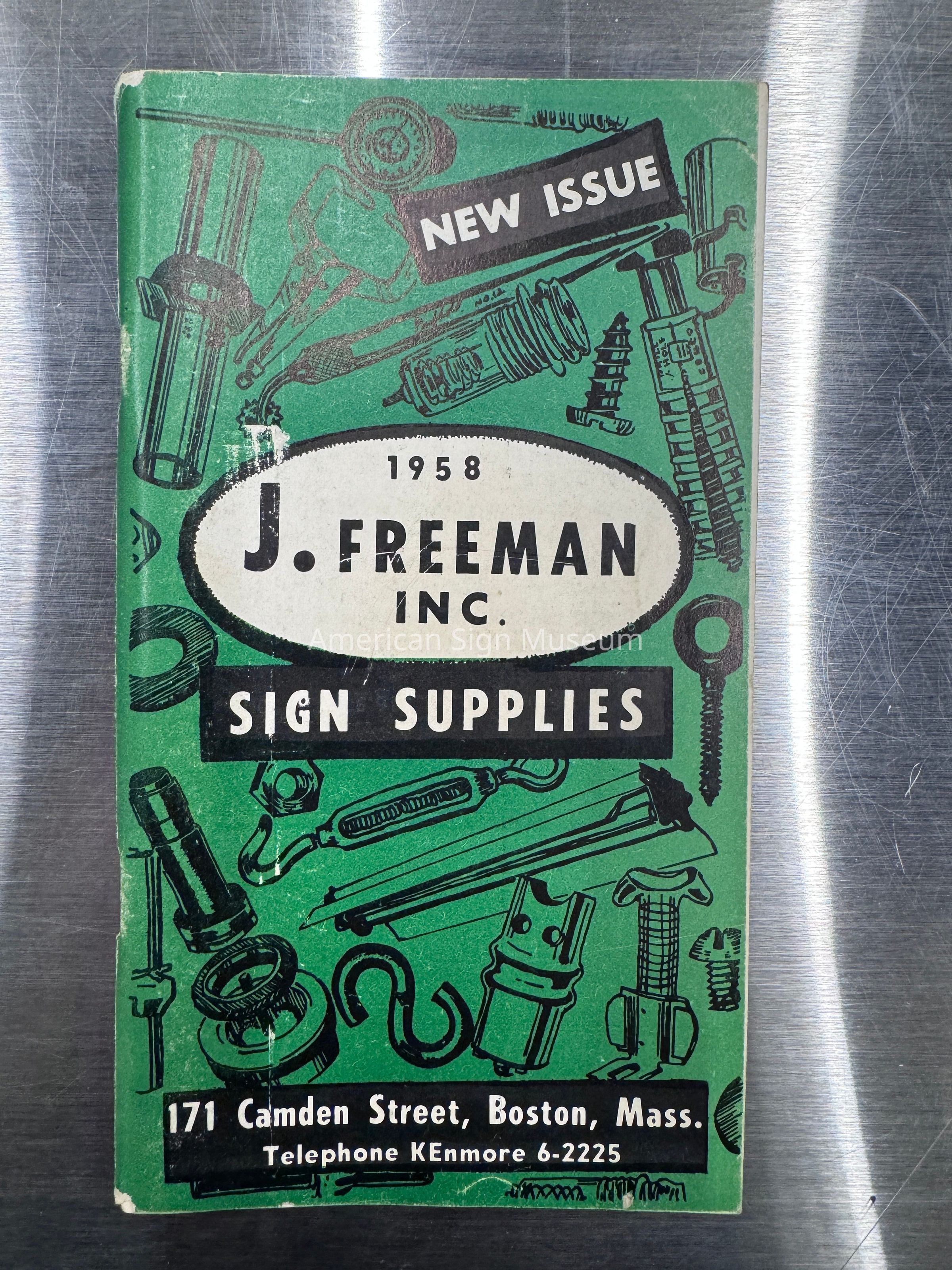 1958 J. Freeman Inc., Sign Supplies Catalogue picture number 1