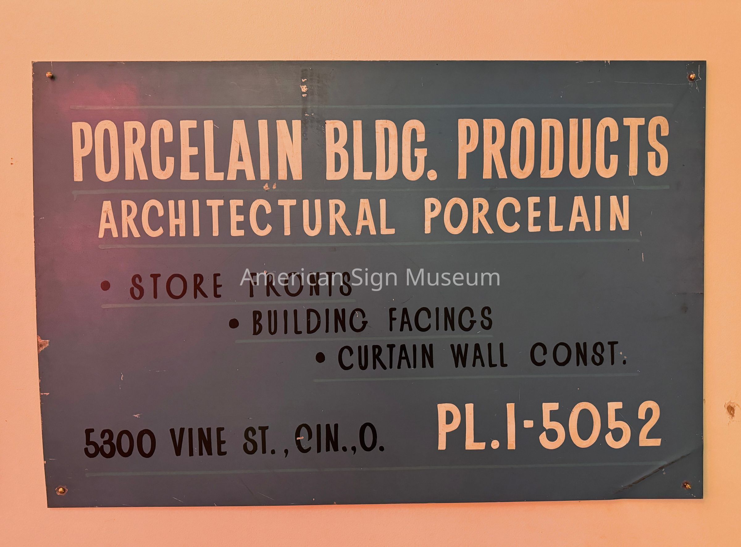 Porcelain Building Products - Cincinnati OH - Enamel Advertisement picture number 1