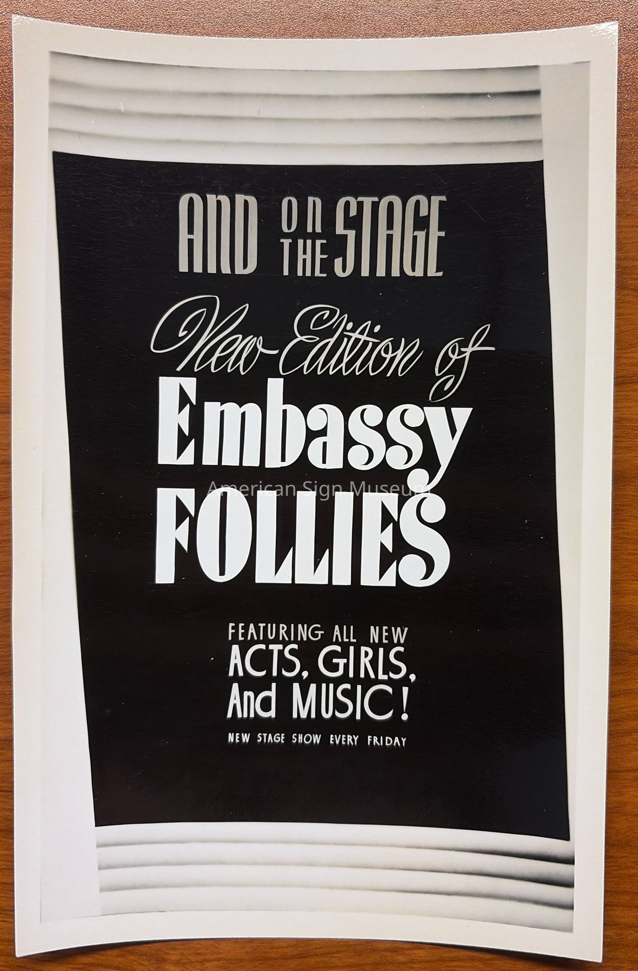 Embassy Follies Show Card Photograph picture number 1