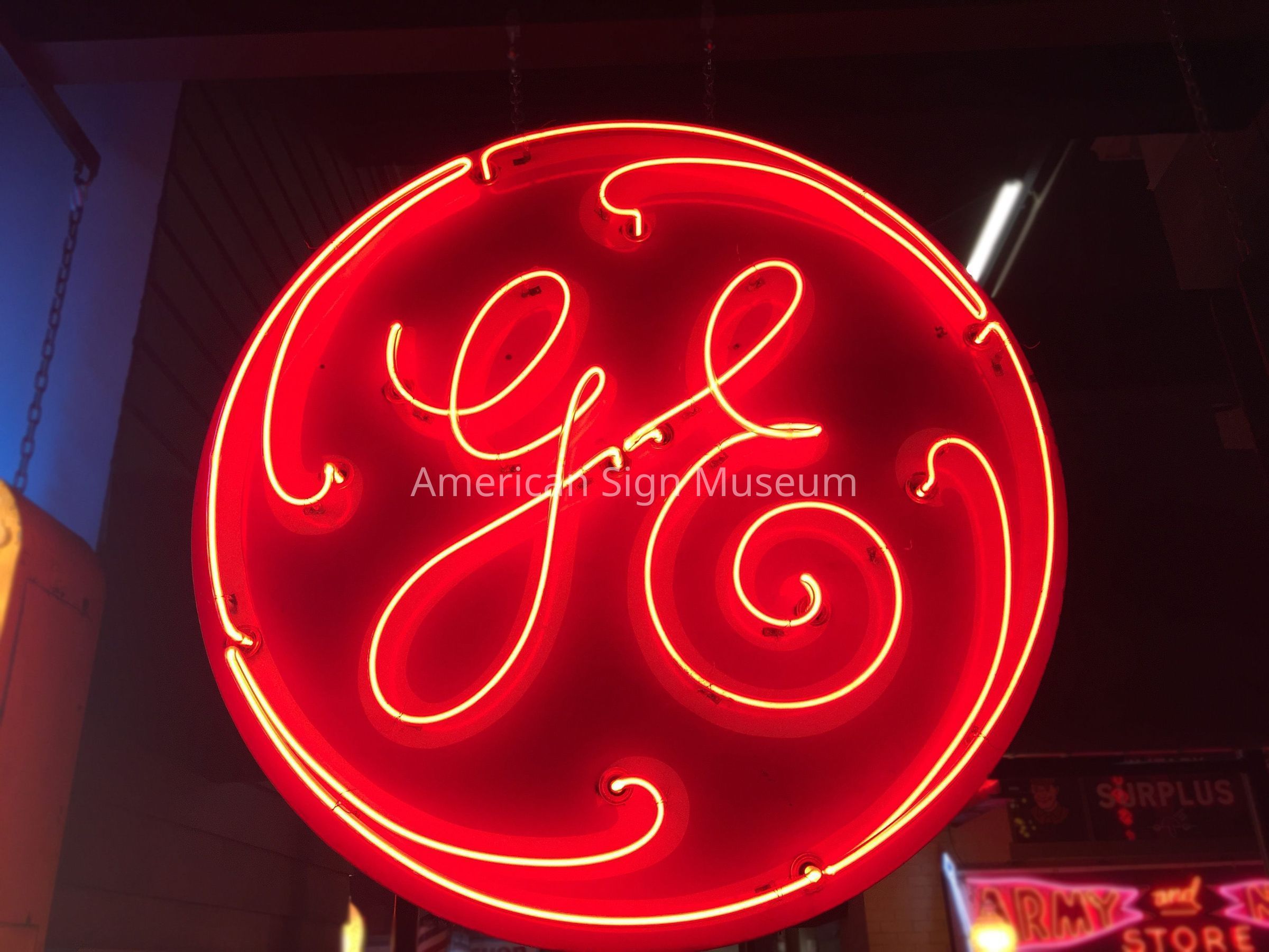 General Electric GE Neon Medallion Sign picture number 1