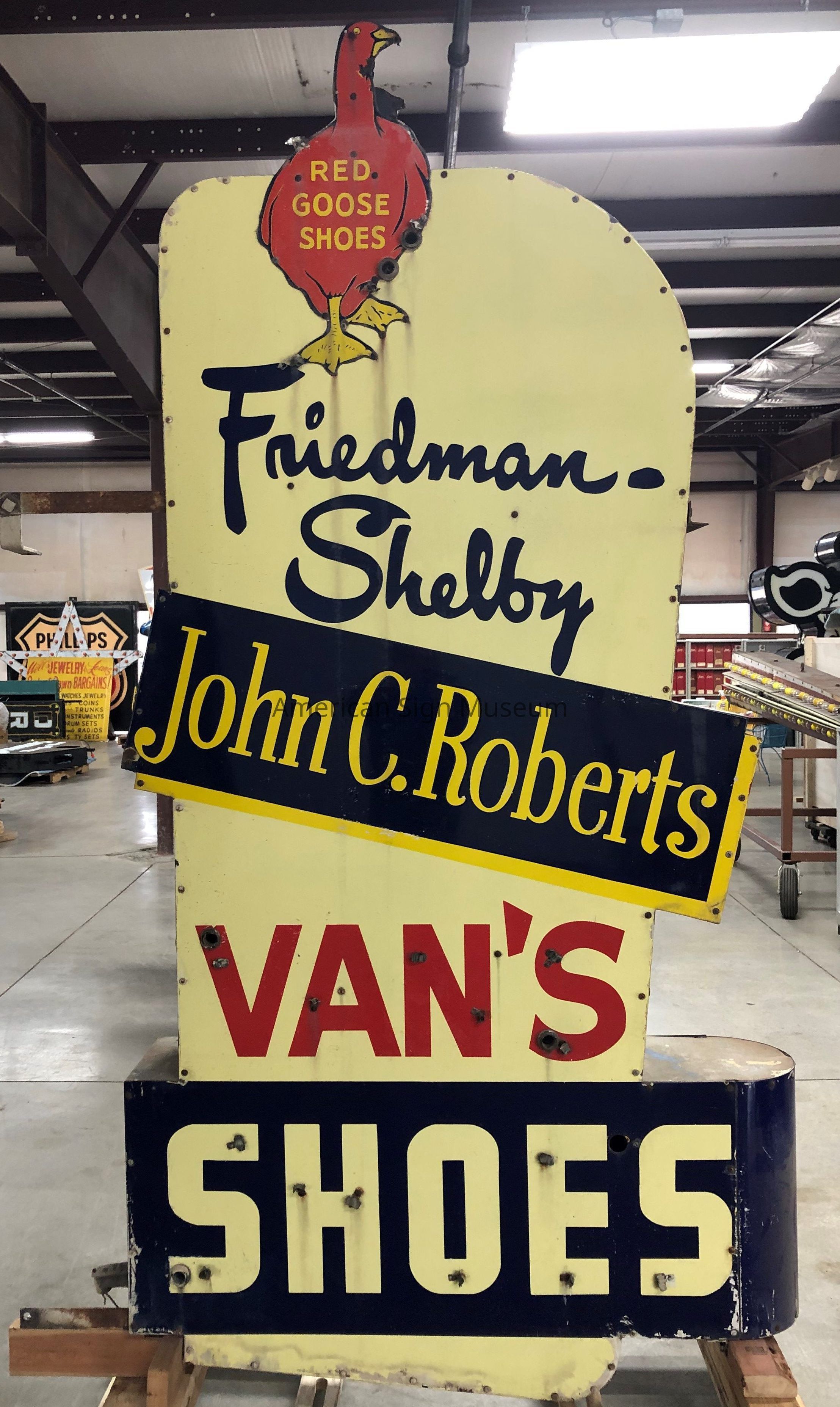 Red Goose Van's Shoes Porcelain Enamel Neon Sign picture number 1