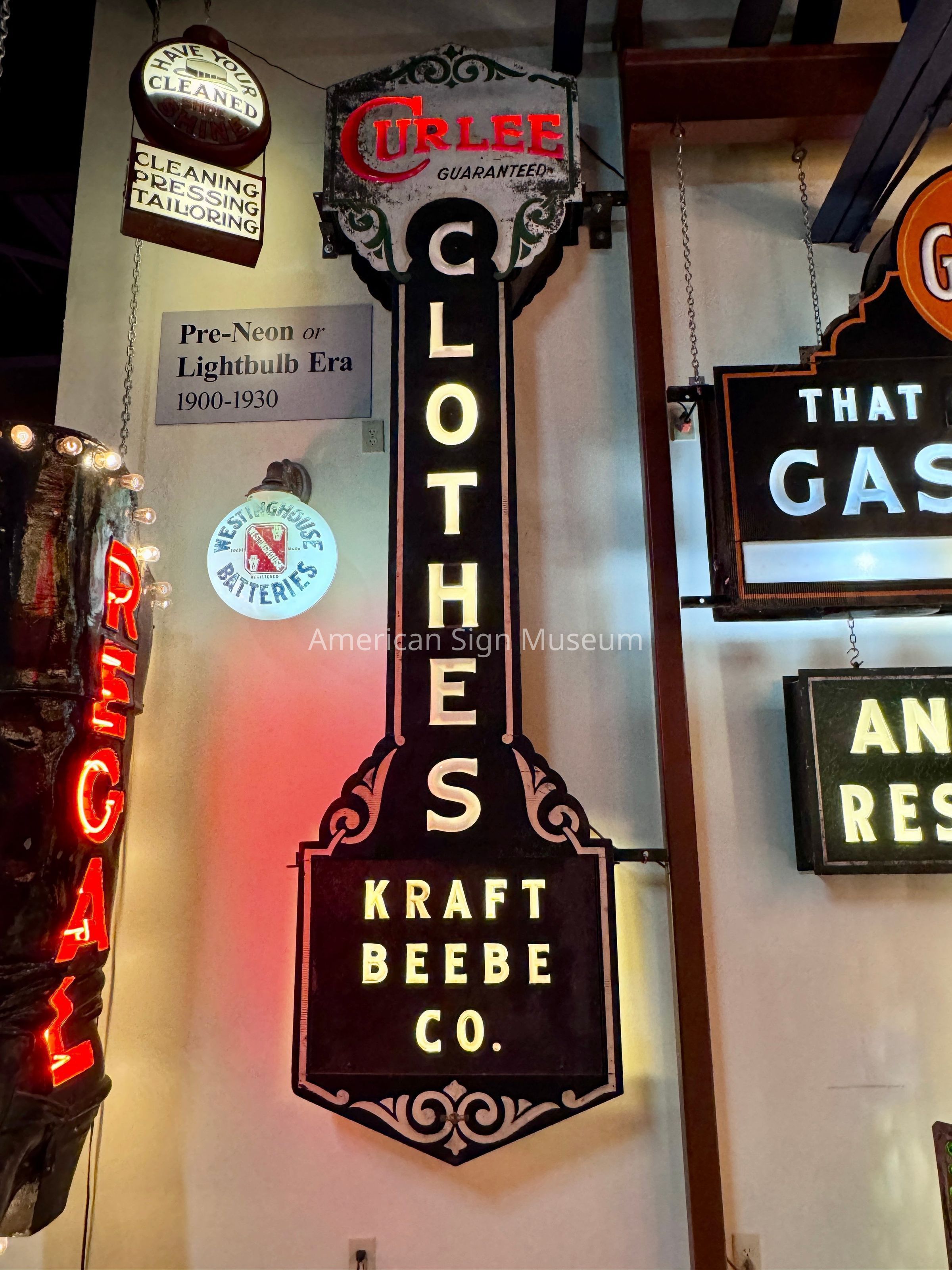 Curlee Clothes Opal Glass & Metal Sign picture number 1