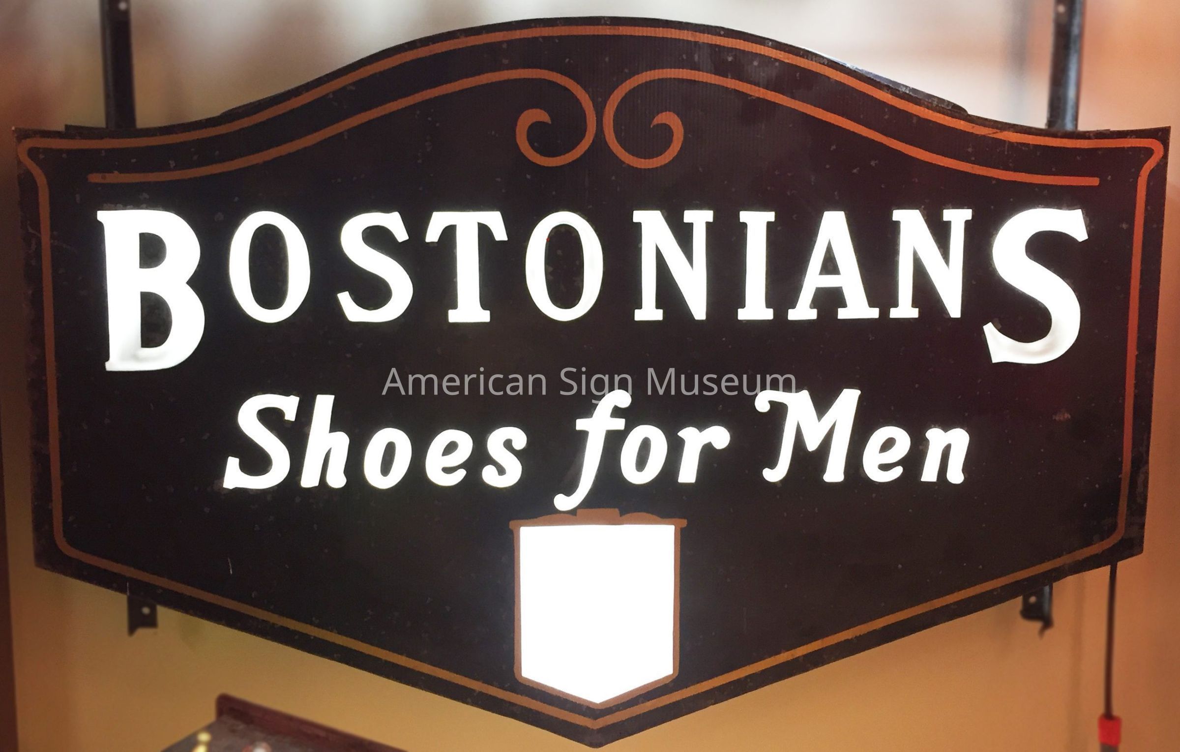 Bostonian Shoes Double-Faced Opal Glass & Tin Sign picture number 1