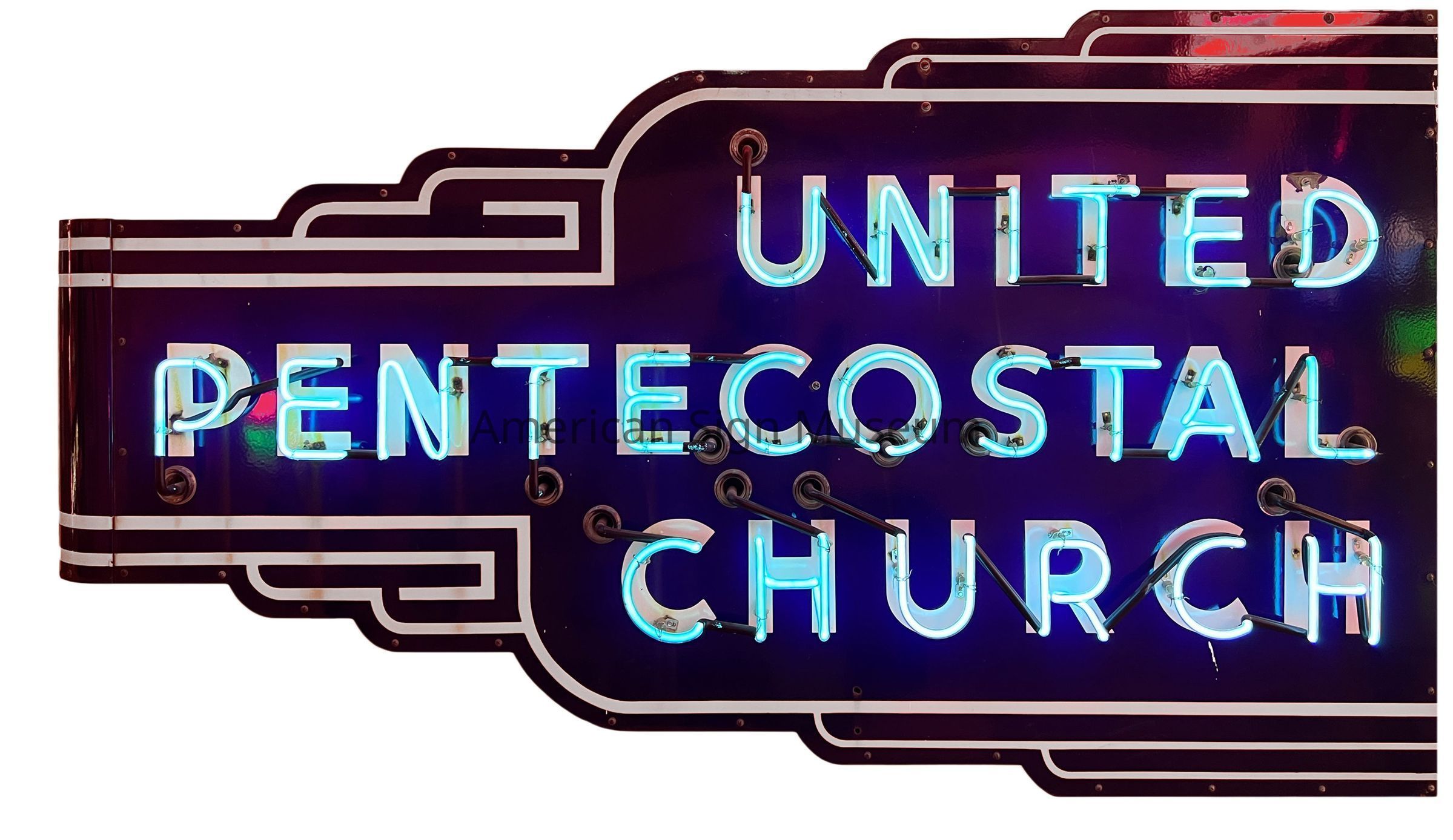 United Pentacostal Church Double-Faced Porcelain Enamel & Neon Sign picture number 1
