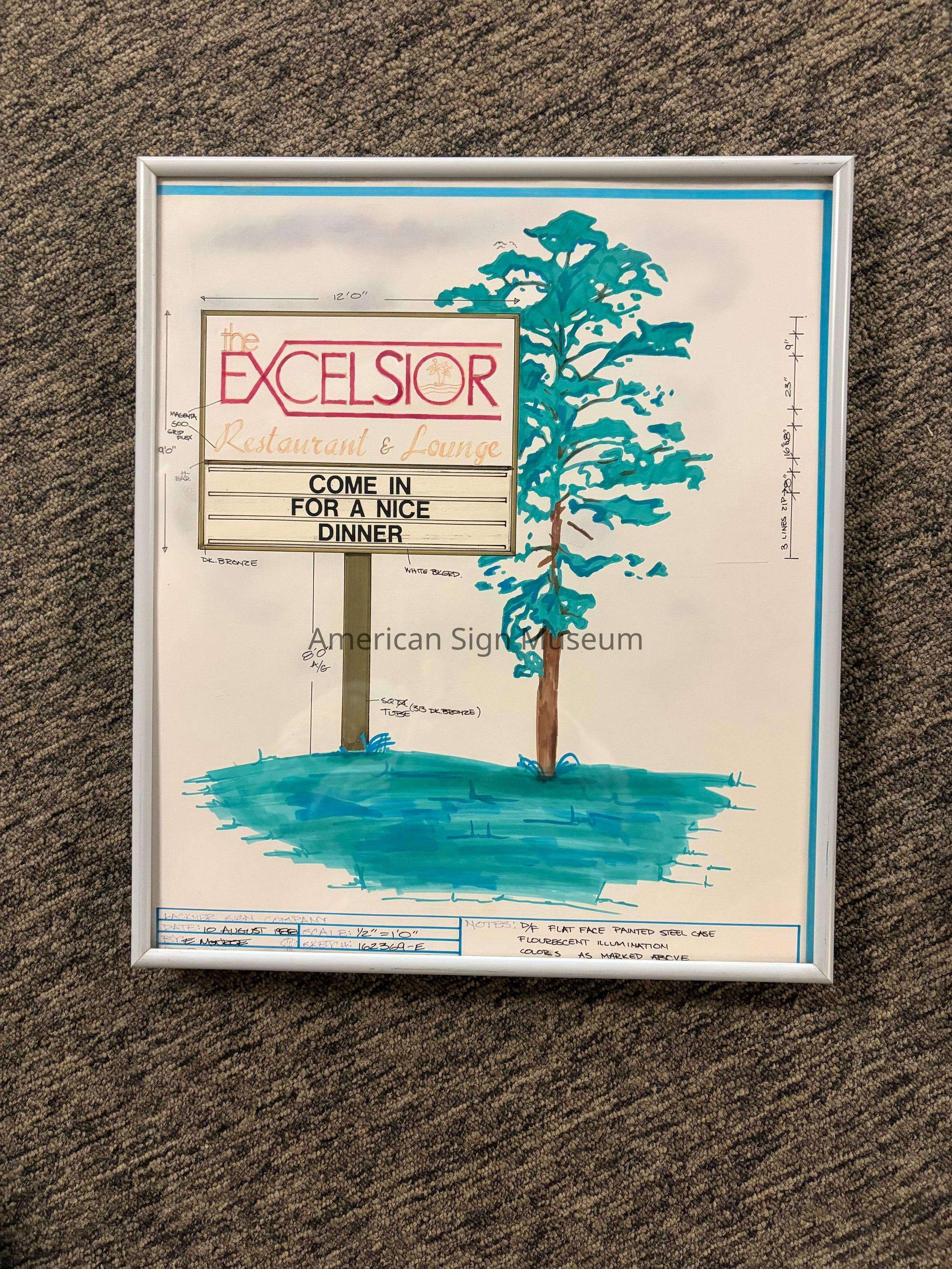 The Excelsior Restaurant & Lounge Sign Sketch picture number 1
