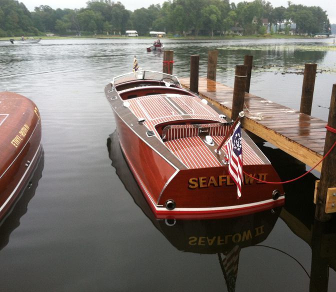 Sea Flow II, a 50 MPH Hacker. Sister to Shooting Star which is on the cover of Hacker Boat Book...one of two boats built.