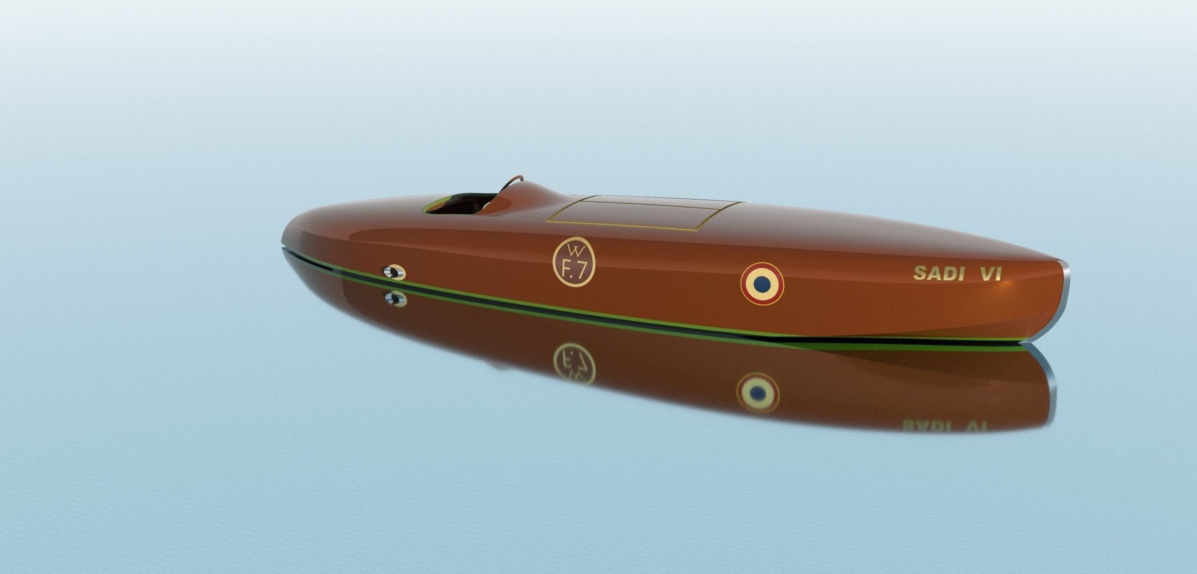 Set WORLD WATER SPEED RECORD 9/24/1927 in Seine, France with Hispano-Suiza 180hp at 65.90 MPH