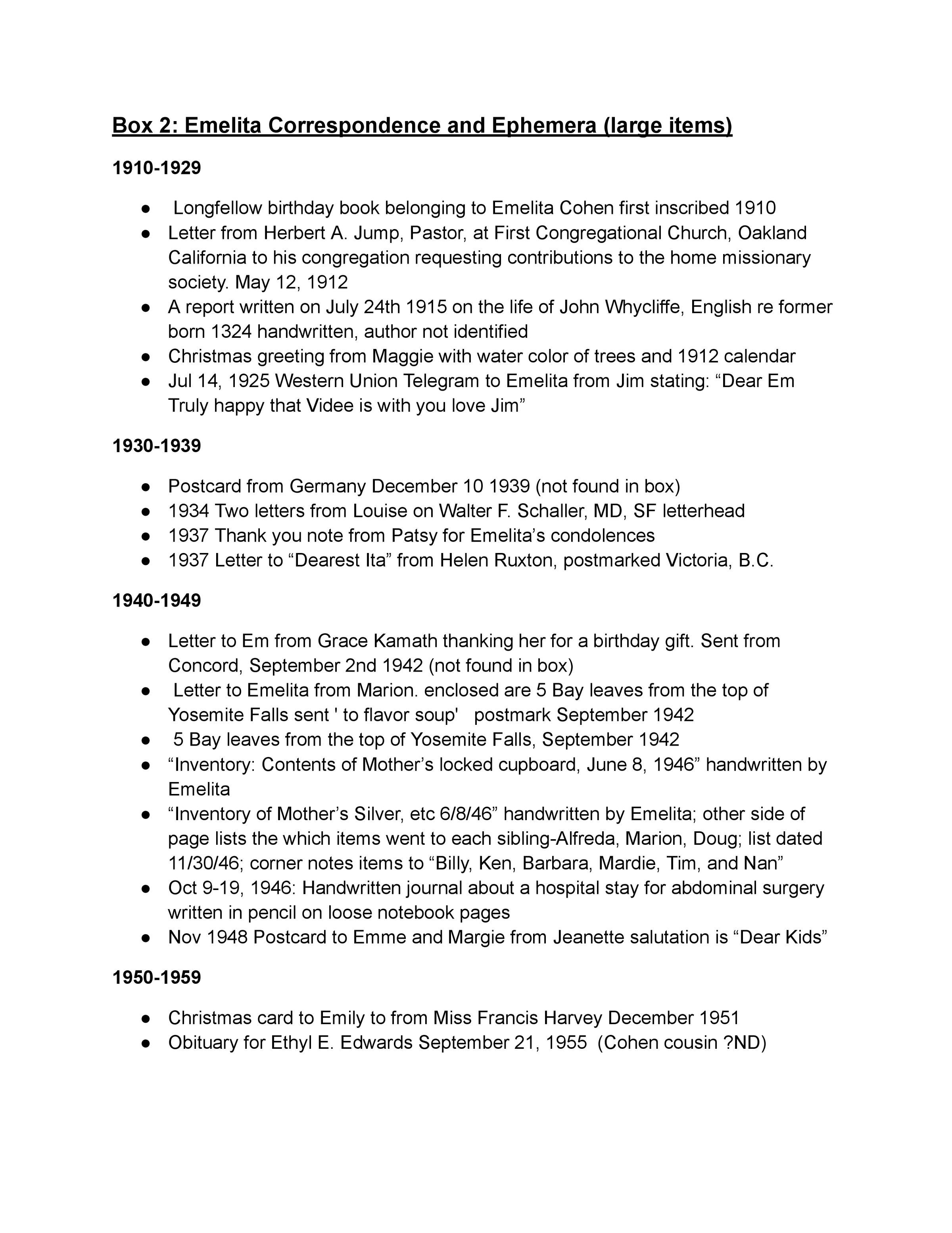 Click above for full 4 page list