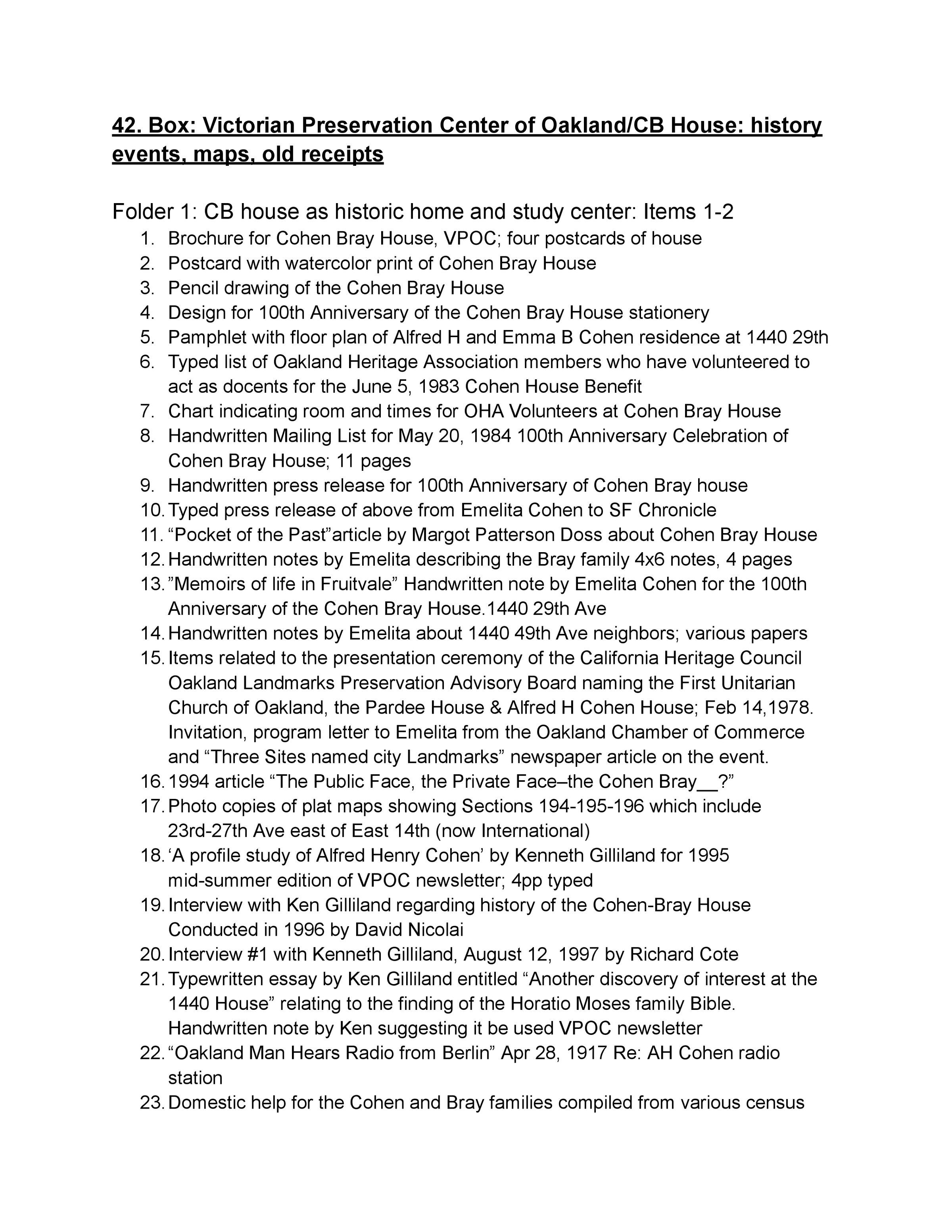 Five Folders click above to download complete list