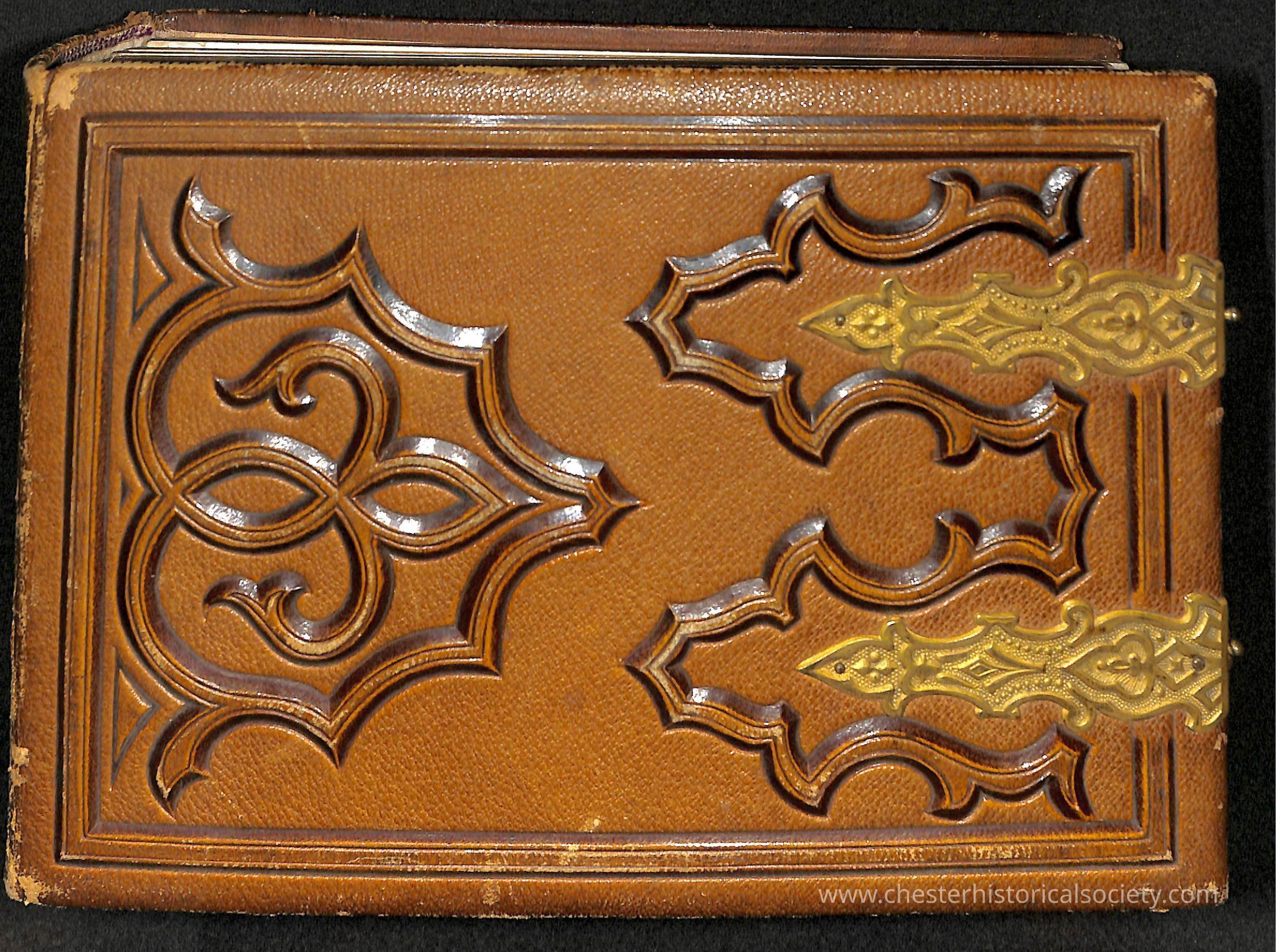 Photo Album of Elizabeth Holbert: A leather bound 56 page photo album presented to Elizabeth Holbert  September 1864 by G. W. Galloway.