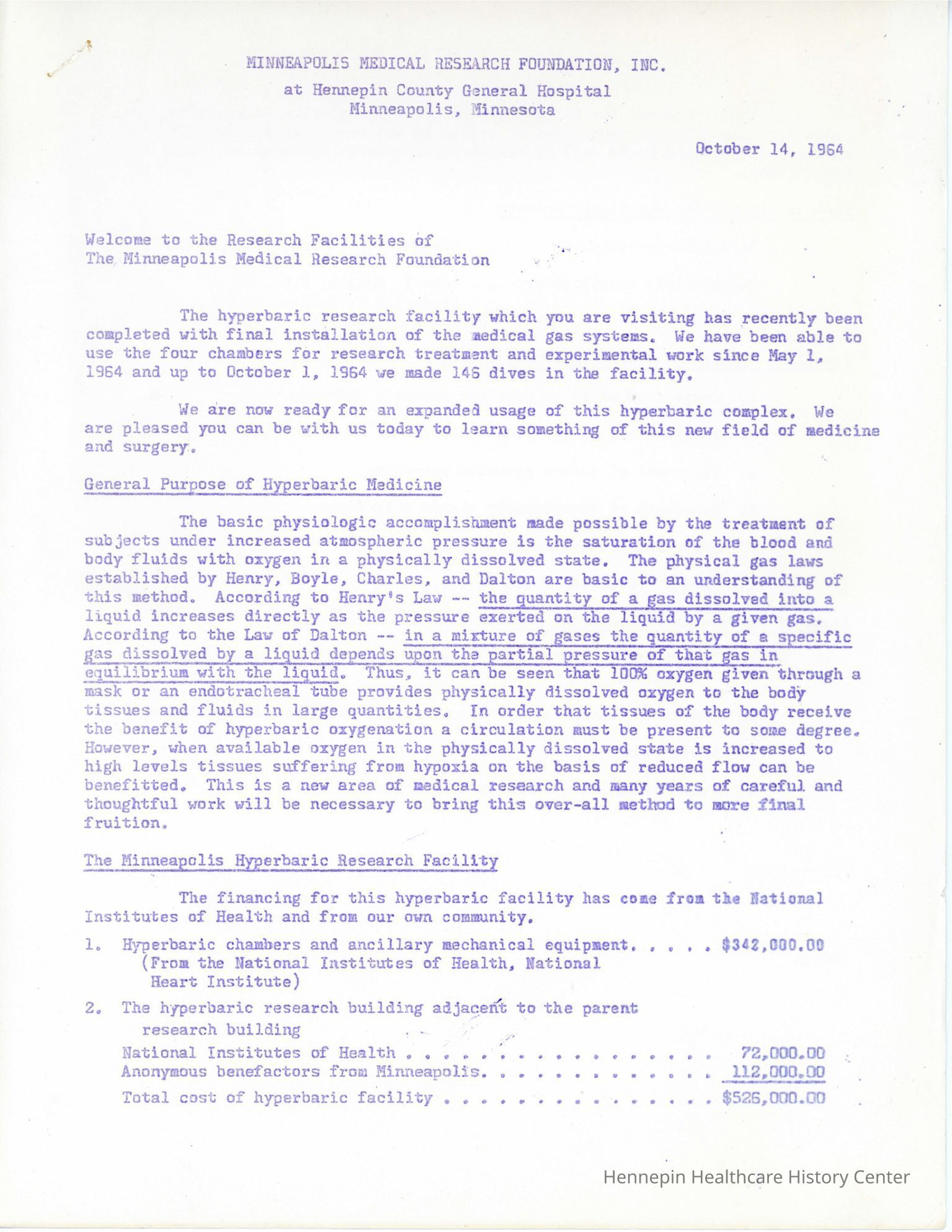 The First Hyperbaric Chamber in Minnesota