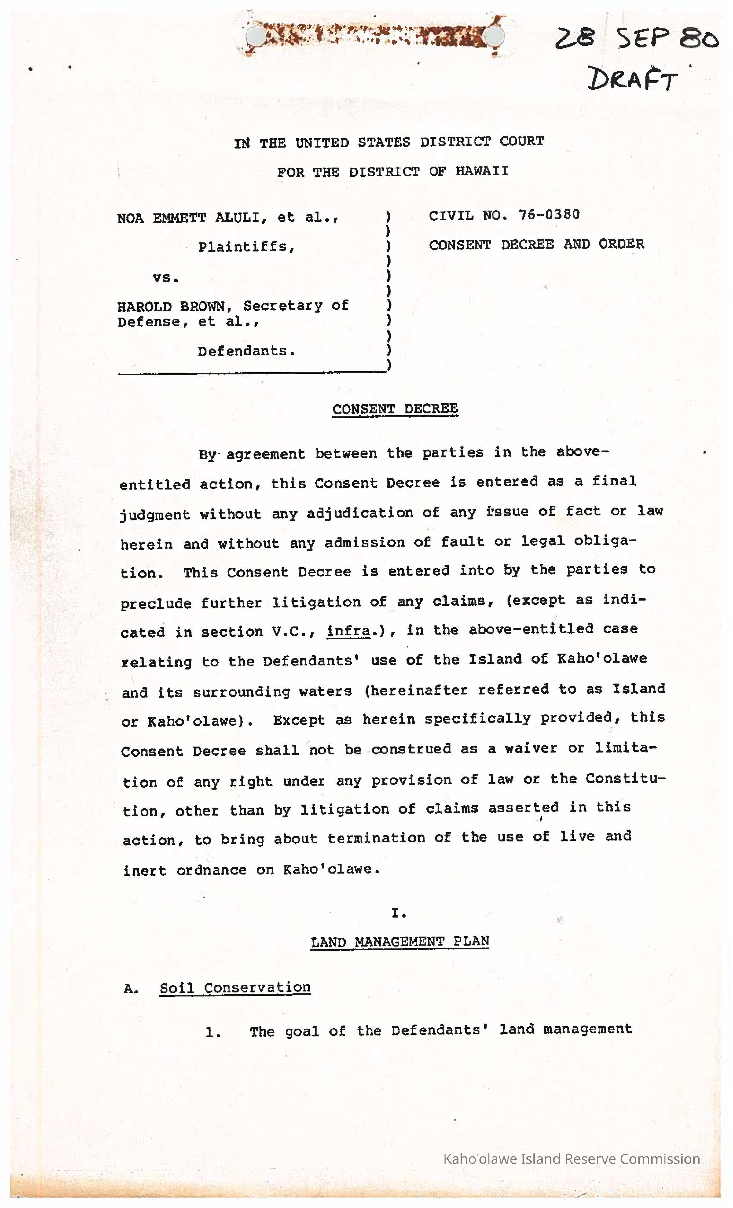 Draft Consent Decree and Order (PDF): Dimensions 8.5" x 14" Resolution: 150 dpi