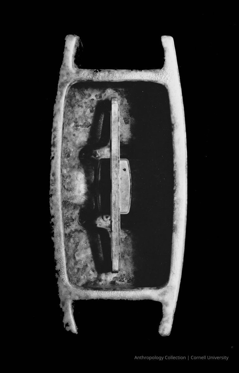 UNIDENTIFIED | 1971 | Photo by Marilyn Rivchin, 1971 | ©2026 Norman Daly Art — Black-and-white Photo of "Untitled" vessel which appeared in the 1972 exhibition catalog, Cornell University premiere.