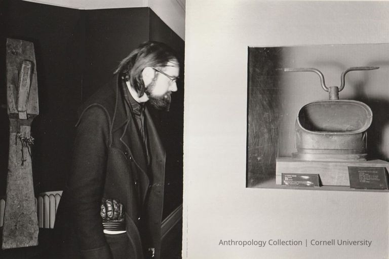 Exhibition visitor at the A.D.White Museum of Art, Cornell-1972 — COL.9 (right) and COL.10 (left)