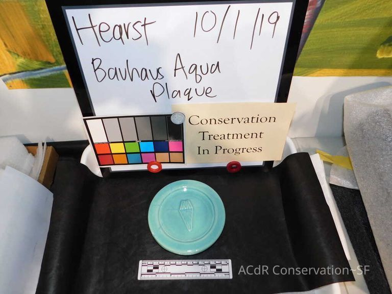 Pale mint blue ceramic plaque - Image 43