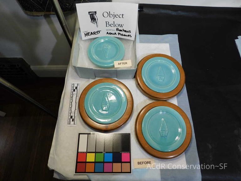 Pale mint blue ceramic plaque - Image 60