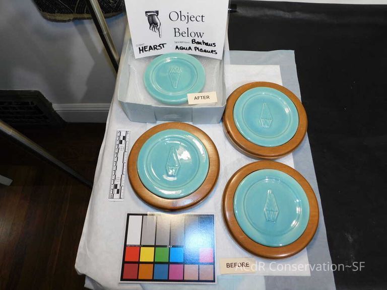 Pale mint blue ceramic plaque - Image 61