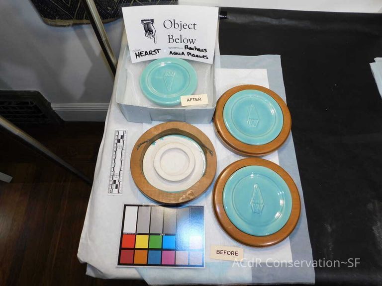 Pale mint blue ceramic plaque - Image 62