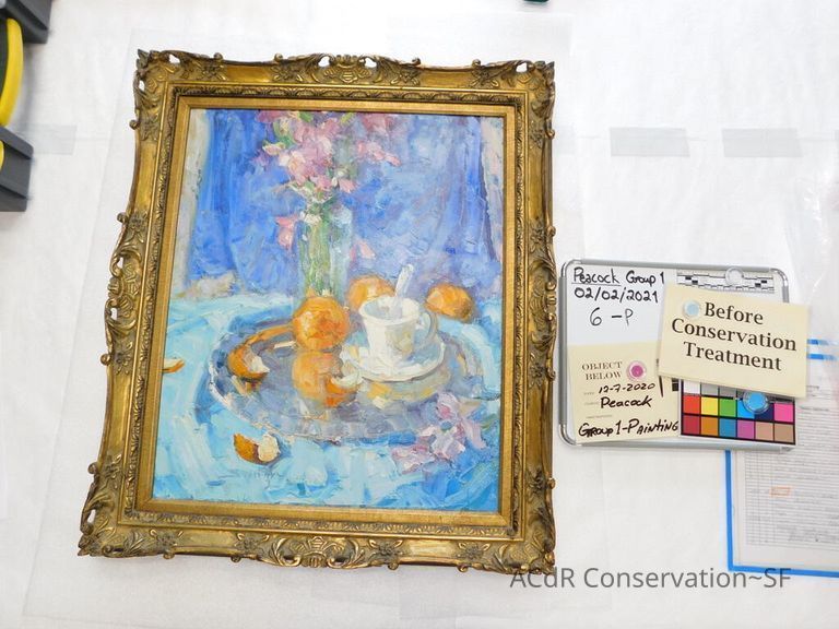          Teacup and Fruit on Silver Platter picture number 1
