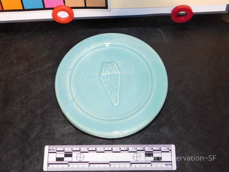 Pale mint blue ceramic plaque - Image 44
