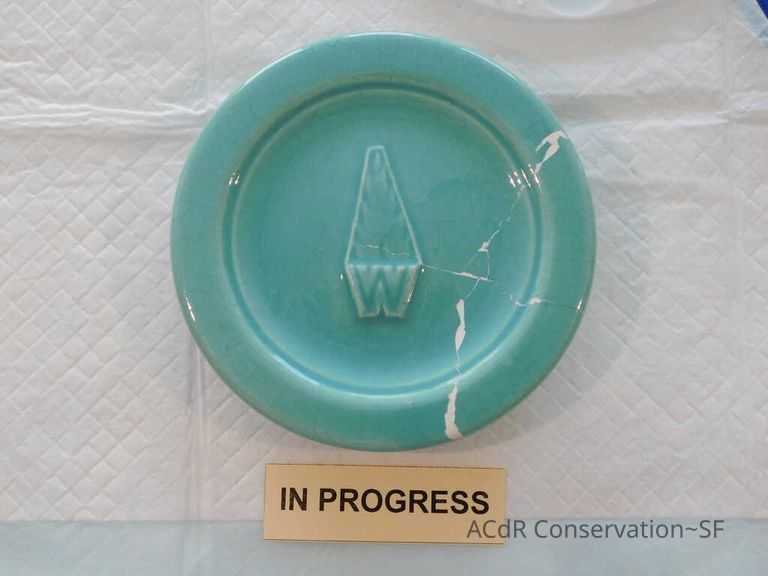 Pale mint blue ceramic plaque - Image 46