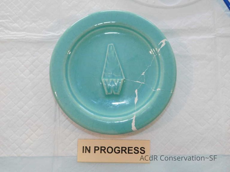Pale mint blue ceramic plaque - Image 47