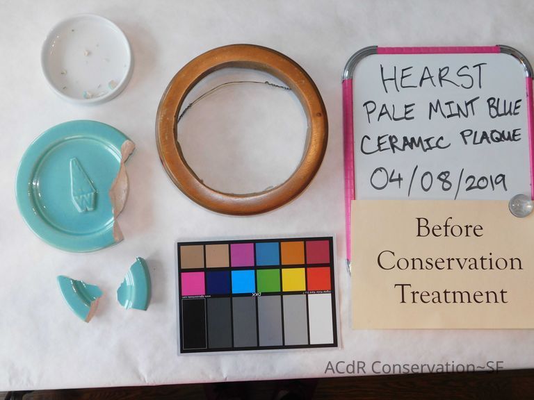 Pale mint blue ceramic plaque - Image 2