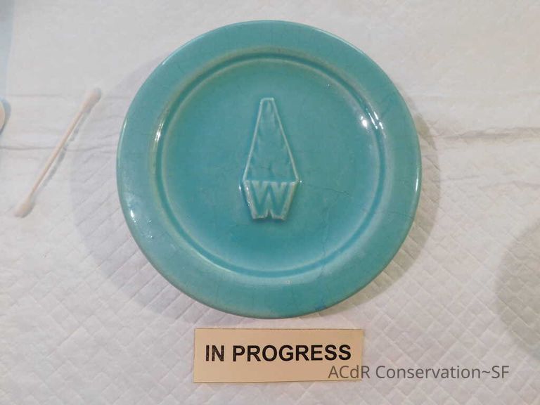 Pale mint blue ceramic plaque - Image 52