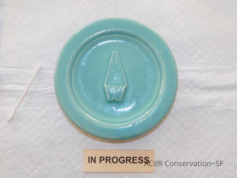 Pale mint blue ceramic plaque