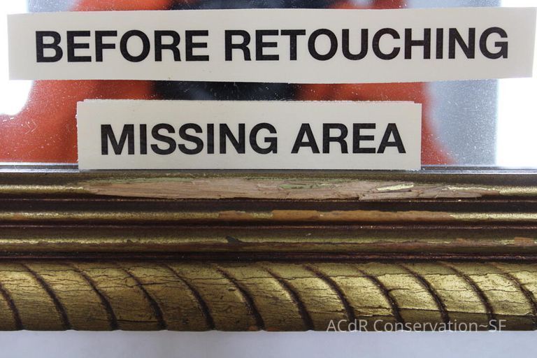 Wood-carved mirror frame with gold pigment - Image 16